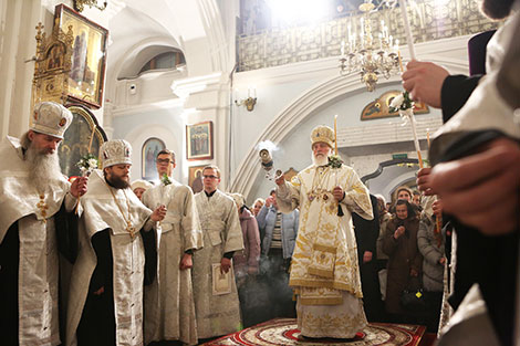 Service at the Holy Spirit Cathedral in Minsk