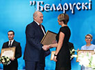 Belarusian Sport Olympus Award is presented to Olga Vlasova, the chief coach of the Belarusian national trampoline team