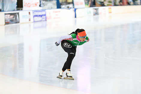 Tatyana Mikhailova trains at Minsk Arena