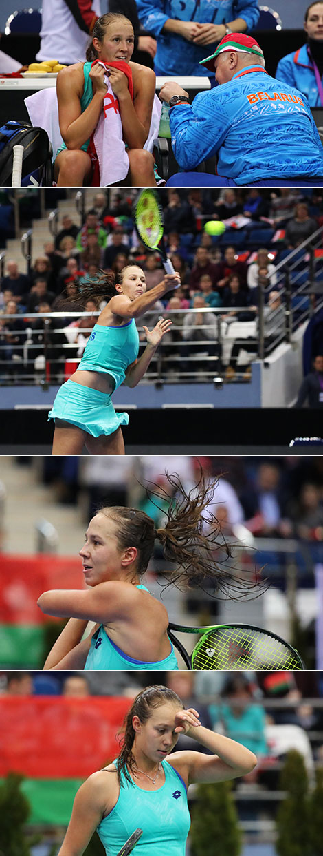 Day two of 2018 Fed Cup quarterfinal: Vera Lapko vs Tatjana Maria