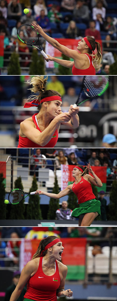 2018 Fed Cup quarterfinal: Aryna Sabalenka vs Antonia Lottner