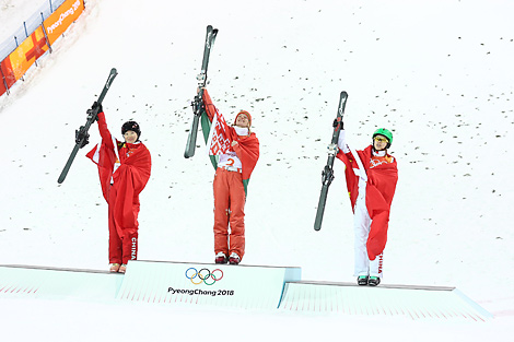Belarus’ aerials skier Hаnna Huskova wins gold at the 2018 PyeongChang Games