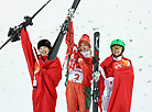 Belarus’ aerials skier Hanna Huskova wins gold at the 2018 PyeongChang Games 