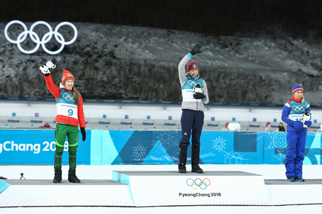 Darya Domracheva, Anastasiya Kuzmina, Tiril Eckhoff