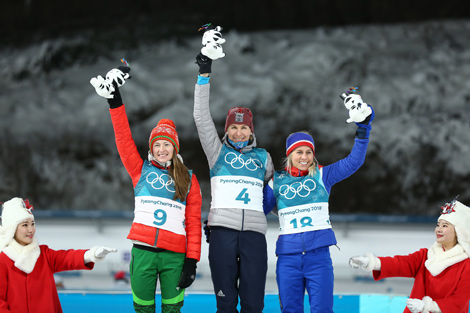 Darya Domracheva, Anastasiya Kuzmina, Tiril Eckhoff