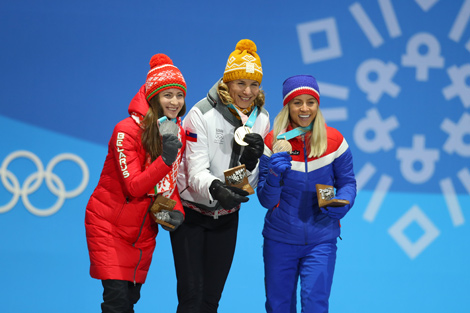 Darya Domracheva, Anastasiya Kuzmina, Tiril Eckhoff