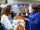 UN Deputy Secretary General Amina J. Mohammed is welcomed at the center