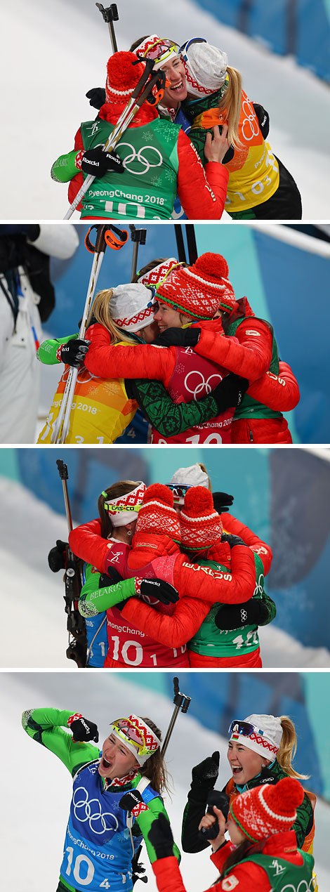 Belarusian biathletes triumph in the Olympic Women’s 4x6km Relay in PyeongChang