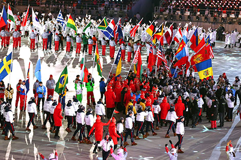 Пхёнчхан-2018: сборная Беларуси на закрытии Олимпийских игр в Южной Корее