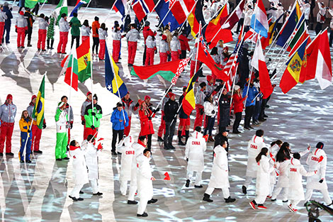 PyeongChang 2018: Team Belarus at Winter Olympics closing ceremony