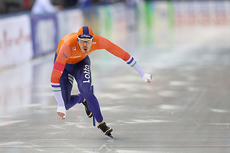 Hein Otterspeer (Netherlands) victorious in the Men’s 500m