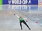 Belarusian Ignat Golovatyuk competes in the Men’s 1000m