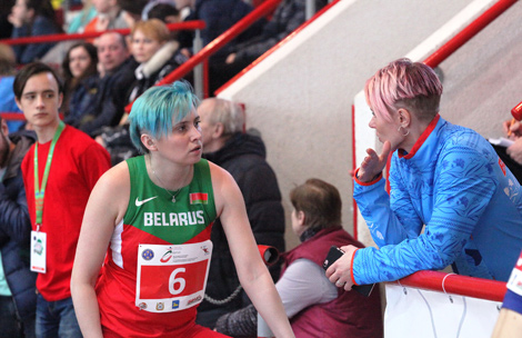 Белорусская спортсменка Маргарита Гралько со своим тренером