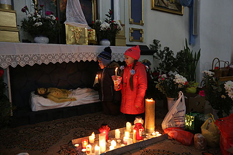 Easter mass at St Joseph Church in Volozhin