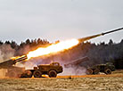 Missile troops and artillery units in a scheduled exercise in the Obuz-Lesnovsky exercise area