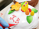 Easter preparations: Easter cakes, colored eggs and souvenirs