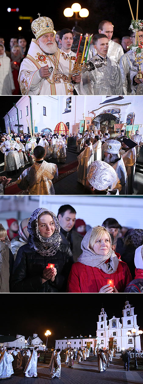 Easter service in Holy Spirit Cathedral in Minsk