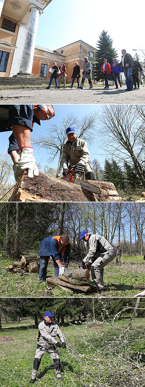 Михаил Мясникович на благоустройстве дворцово-паркового ансамбля Рдултовских 