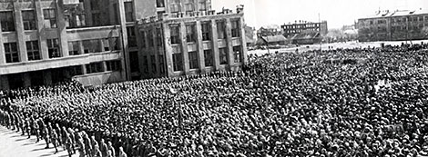 Victory celebrations in Minsk, 1945. Photo by BelTA