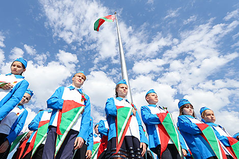 The campaign We Are Proud of Our Motherland in State Flag Square in Minsk