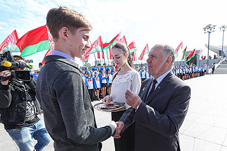 The campaign We Are Proud of Our Motherland in State Flag Square in Minsk