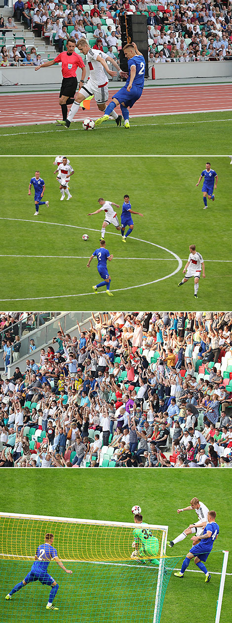 A football match between the Dinamo Minsk/Dynamo Brest team