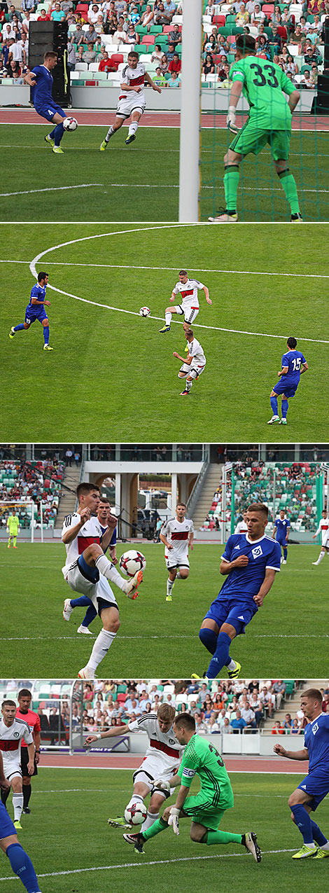 A football match between the Dinamo Minsk/Dynamo Brest team