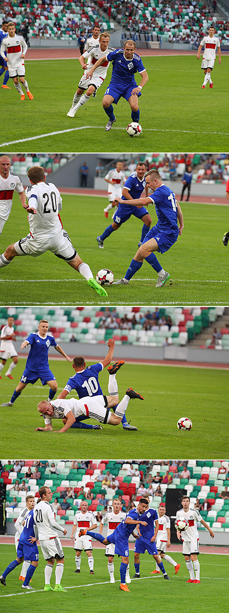 A football match between the Dinamo Minsk/Dynamo Brest team