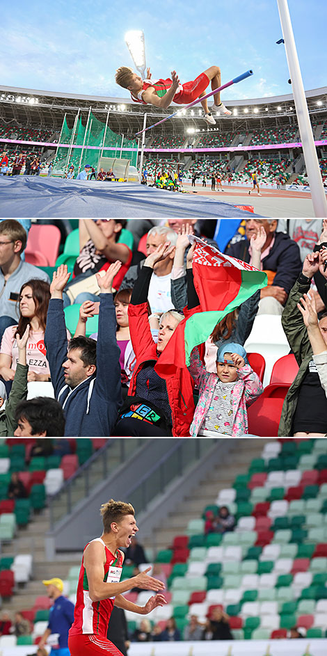 Andrei Skabeika (Belarus) during the high jump event 