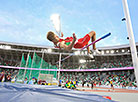 Andrei Skabeika (Belarus) during the high jump event 