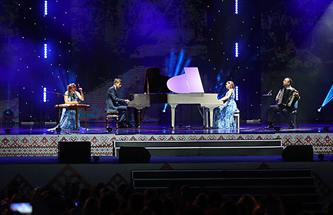 Nikolai Lukashenko performs at the Kupala Night Festival 