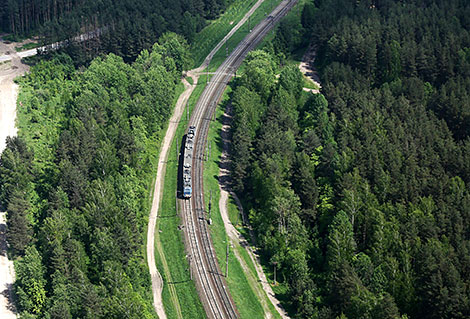 Оршанский район с высоты птичьего полета: городской посёлок Копысь