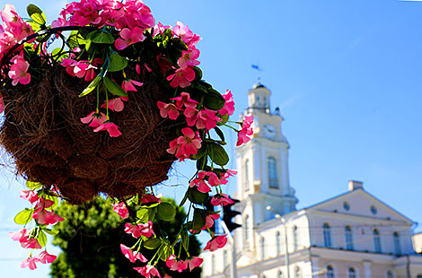 Витебская ратуша в летних цветах