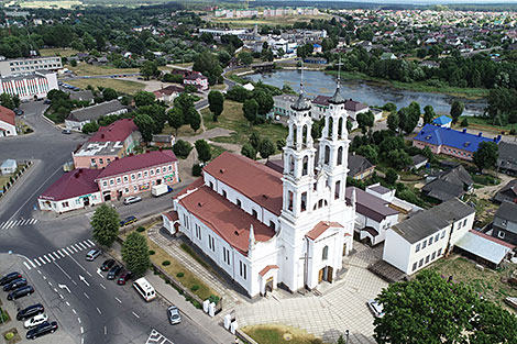 Оршанский район с высоты птичьего полета: городской посёлок Копысь