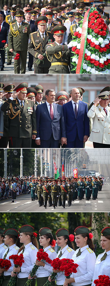 Церемония возложения венков к монументу на площади Победы