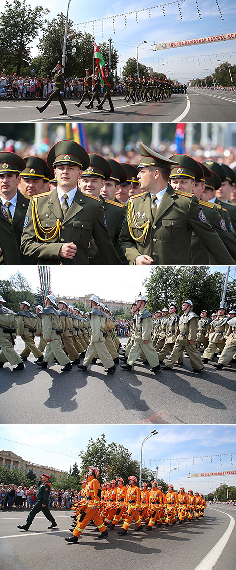 Парад МЧС, приуроченный к 165-летию пожарной службы Беларуси