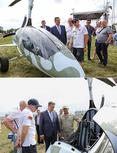 Председатель Белорусской федерации авиационного спорта Александр Центер и заместитель премьер-министра Анатолий Калинин