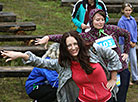 Morning exercise at the Bard Music & Fishing Festival