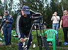 Production director Vladimir Yankovsky smashes a symbolic plate to kick off the biopic filming