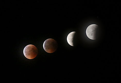 白罗斯人能够观察月全食和火星的巨大对抗