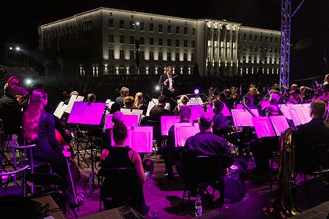 Night Symphony on the main city square 