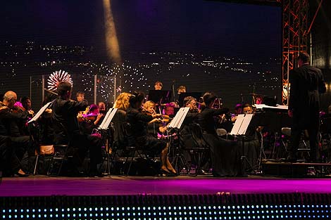 Night Symphony on the main city square 