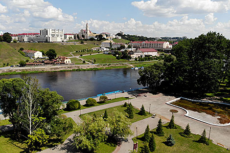 A bird’s-eye view of Grodno and the Neman River