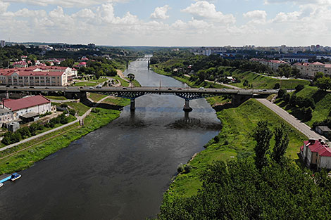 A bird’s-eye view of Grodno and the Neman River