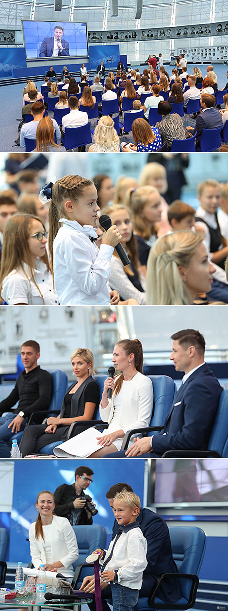 Олимпийские чемпионы провели открытый урок в НОК Беларуси