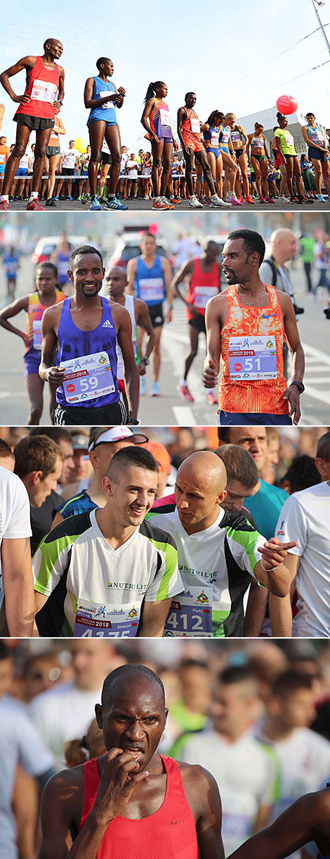 Representatives of Ecuador before the start of the 21.1km race