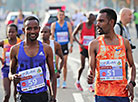 Representatives of Ecuador before the start of the 21.1km race