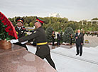 Lukashenko lays flowers at the monument to independence and humanism in Tashkent