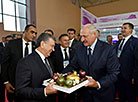 Alexander Lukashenko and Shavkat Mirziyoyev at the Made in Belarus expo