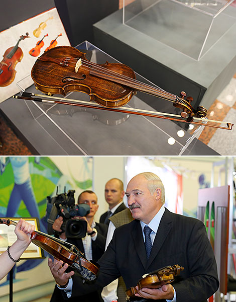 Exposition of musical instruments made in Belarus